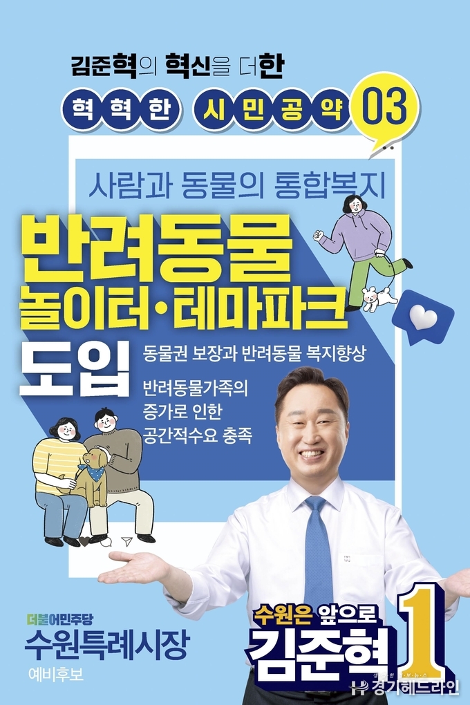 김준혁 더불어민주당 수원특례시장 예비후보 공약포스터