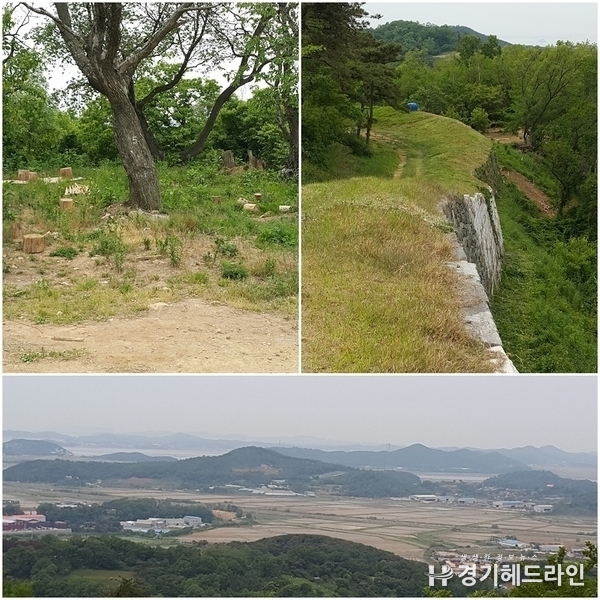 당성의 서남쪽 성벽과 망해루터, 성벽에서 내려다본 해안가