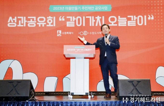 이재준 수원특례시장이 인사말을 하고 있다.