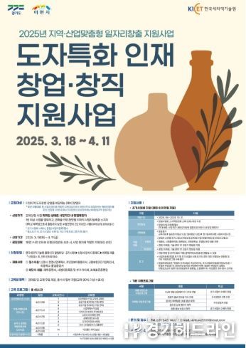 이천시, 2025년 도자특화 창업·창직 지원사업 교육생 모집