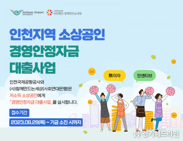 사회연대은행, 인천지역 소상공인 경영안정자금 지원사업 시행