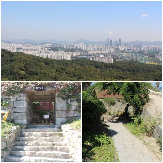 독산성이 왜성일 것이라는 추측을 불러일으키는 독산성의 동문, 전형적인 'l ㄴ'자 구조의 출입문이다. 독산성 동문 정면에서 바라보이는 동탄