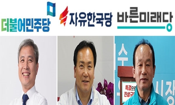 사진 왼쪽부터 곽상욱, 이권재, 이춘성 후보