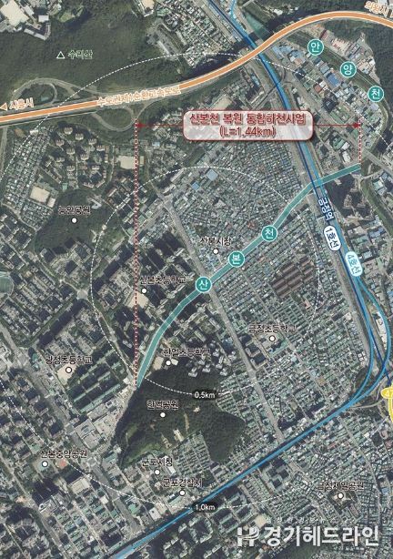 산본천복원사업위치도