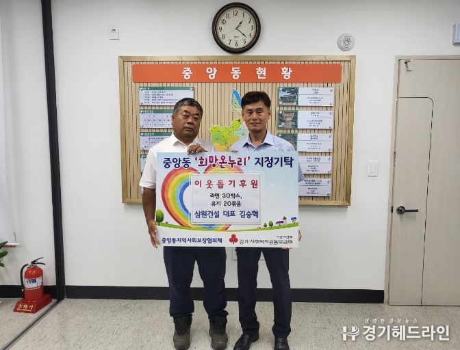 주식회사 삼원건설, 여주시 중앙동에 100만원 상당의 후원물품 기탁