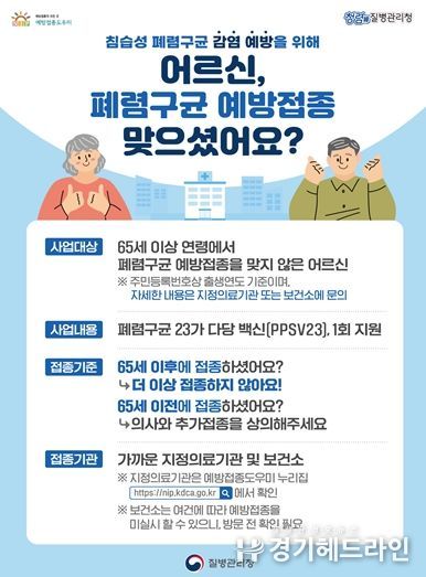 어르신 폐렴구균 국가예방접종 지원사업 홍보 포스터