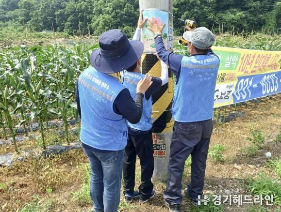 가평 설악면 행복마을관리소, 마을 상징물 그림 전봇대에 붙여
