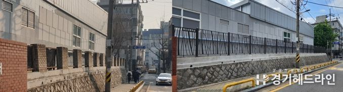 인천동부교육지원청, 동인천중 나뭇가지 모양 디자인 담장 설치 완료