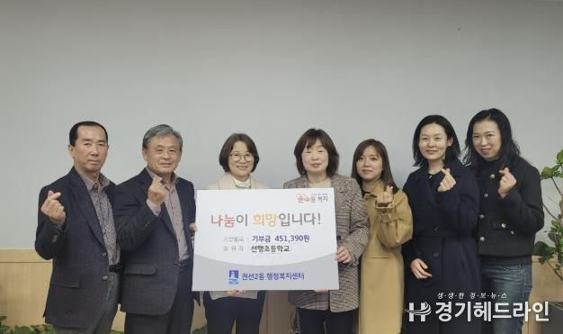 선행초등학교, 수원특례시 권선구 권선2동에 플리마켓 수익금 기부