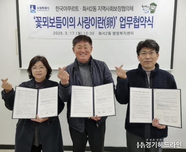 수원특례시 팔달구 화서2동 지역사회보장협의체, 한국야쿠르트와 업무협약 체결