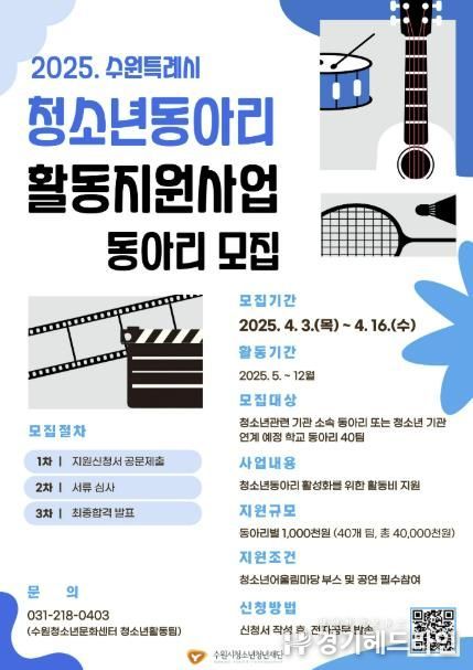 ‘2025년 청소년동아리 활동지원 사업’ 홍보물