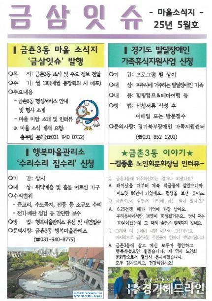 파주시 금촌3동, 마을 소식지‘금삼잇슈’창간