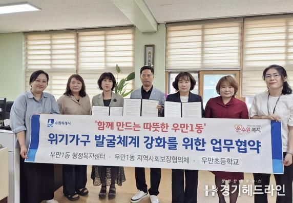 수원특례시 팔달구 우만1동, 관내 업무협약 체결로 위기 아동 지킨다