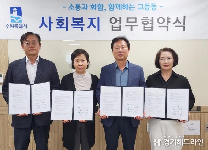 수원특례시 팔달구 고등동, 1인가구의 사회적 고립 예방을 위한 민관 협력 업무협약 체결