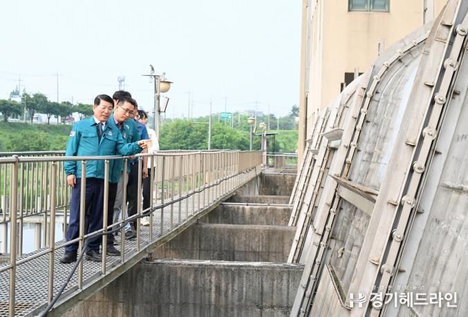 백경현 구리시장, 여름철 자연재난 대비 아천빗물펌프장 현장점검 나서
