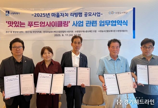 수원특례시 권선구 권선1동, 권선1동 주민자치회 및 수원농수산물도매시장과 ‘푸드업사이클링’업무협약 체결
