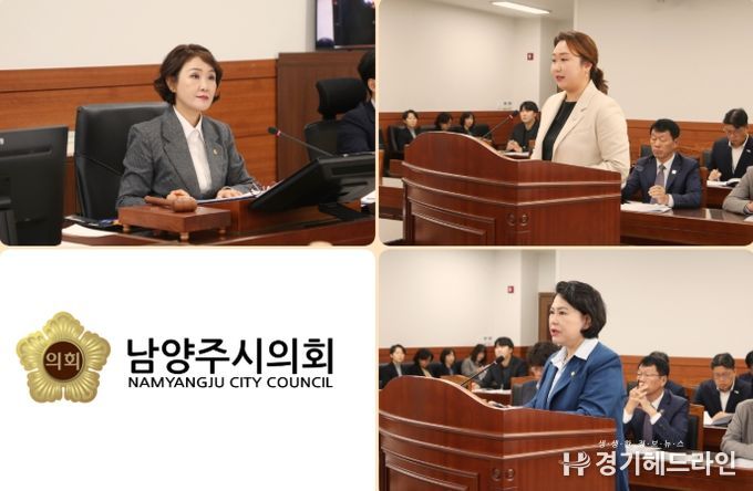 윗줄 왼쪽부터 시계방향으로 : 이경숙 위원장, 전혜연 의원, 박윤옥 의원