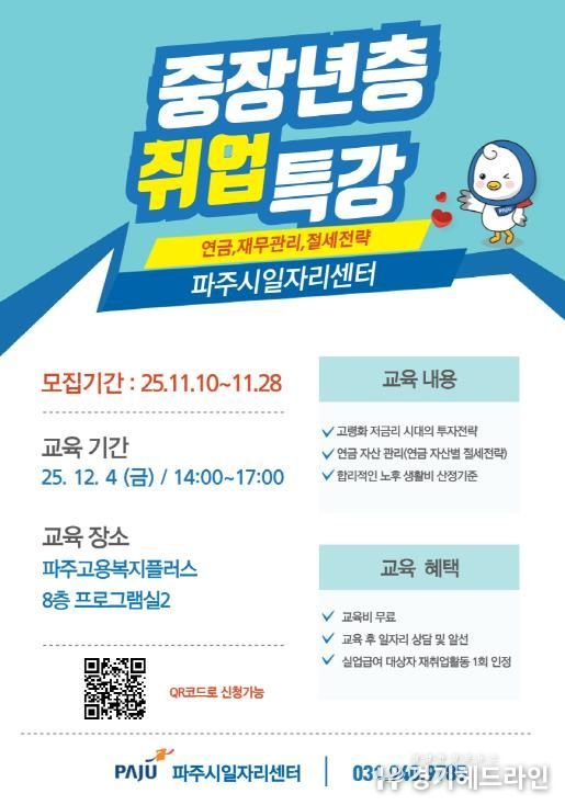 파주시, ‘중장년층 취업 특강’ 교육생 모집