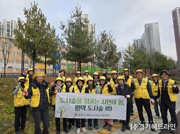 평택을 푸르게! ‘도시숲 119’ 모산초 인근 녹지 숲 가꾸기 완료