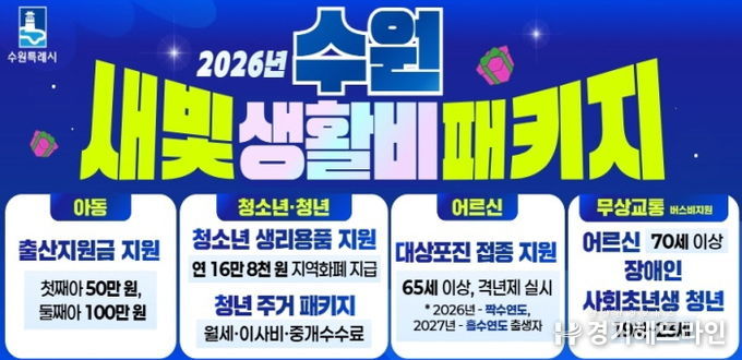 수원 새빛 생활비 패키지 홍보물.