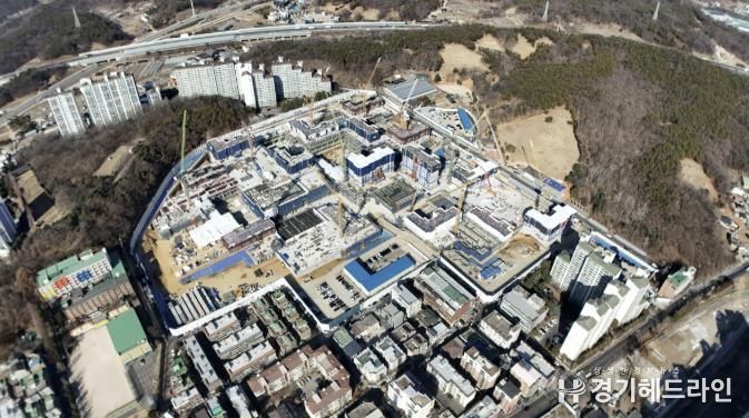 공사가 진행 중인 원당1구역 전경