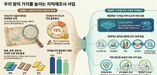 인천시, 토지경계 바로잡는 지적재조사 추진